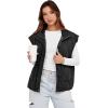 imageCicy Bell Womens Quilted Puffer Vest Stand Collar Zip Up Winter Lightweight Padded Gilet OuterwearBlack