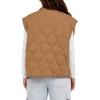 imageCicy Bell Womens Quilted Puffer Vest Stand Collar Zip Up Winter Lightweight Padded Gilet OuterwearLight Brown