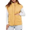 imageCicy Bell Womens Quilted Puffer Vest Stand Collar Zip Up Winter Lightweight Padded Gilet OuterwearLight Yellow