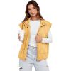 imageCicy Bell Womens Quilted Puffer Vest Stand Collar Zip Up Winter Lightweight Padded Gilet OuterwearLight Yellow