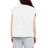 imageCicy Bell Womens Quilted Puffer Vest Stand Collar Zip Up Winter Lightweight Padded Gilet OuterwearWhite