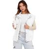 imageCicy Bell Womens Quilted Puffer Vest Stand Collar Zip Up Winter Lightweight Padded Gilet OuterwearWhite