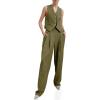 imageCicy Bell Womens Vest Sets 2 Piece Outfits Sleeveless Blazer Waistcoat and Dress Pants Suits Dressy CasualArmy Green