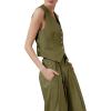imageCicy Bell Womens Vest Sets 2 Piece Outfits Sleeveless Blazer Waistcoat and Dress Pants Suits Dressy CasualArmy Green