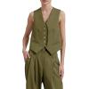 imageCicy Bell Womens Vest Sets 2 Piece Outfits Sleeveless Blazer Waistcoat and Dress Pants Suits Dressy CasualArmy Green