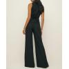 imageCicy Bell Womens Vest Sets Summer 2 Piece Outfits Button Crop Blazer Vest and Wide Leg Pant SuitsBlack