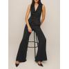 imageCicy Bell Womens Vest Sets Summer 2 Piece Outfits Button Crop Blazer Vest and Wide Leg Pant SuitsBlack