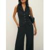 imageCicy Bell Womens Vest Sets Summer 2 Piece Outfits Button Crop Blazer Vest and Wide Leg Pant SuitsBlack