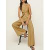imageCicy Bell Womens Vest Sets Summer 2 Piece Outfits Button Crop Blazer Vest and Wide Leg Pant SuitsKhaki