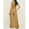 imageCicy Bell Womens Vest Sets Summer 2 Piece Outfits Button Crop Blazer Vest and Wide Leg Pant SuitsKhaki