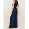 imageCicy Bell Womens Vest Sets Summer 2 Piece Outfits Button Crop Blazer Vest and Wide Leg Pant SuitsNavy