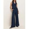 imageCicy Bell Womens Vest Sets Summer 2 Piece Outfits Button Crop Blazer Vest and Wide Leg Pant SuitsNavy
