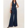 imageCicy Bell Womens Vest Sets Summer 2 Piece Outfits Button Crop Blazer Vest and Wide Leg Pant SuitsNavy