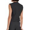 imageCicy Bell Womens Waistcoat Vest Sleeveless Blazers V Neck Button Up Asymmetrical Hem Work Office Suit VestsBlack