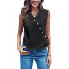 imageCicy Bell Womens Waistcoat Vest Sleeveless Blazers V Neck Button Up Asymmetrical Hem Work Office Suit VestsBlack