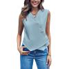 imageCicy Bell Womens Waistcoat Vest Sleeveless Blazers V Neck Button Up Asymmetrical Hem Work Office Suit VestsBlue