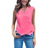 imageCicy Bell Womens Waistcoat Vest Sleeveless Blazers V Neck Button Up Asymmetrical Hem Work Office Suit VestsBright Pink