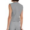 imageCicy Bell Womens Waistcoat Vest Sleeveless Blazers V Neck Button Up Asymmetrical Hem Work Office Suit VestsGrey