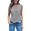 imageCicy Bell Womens Waistcoat Vest Sleeveless Blazers V Neck Button Up Asymmetrical Hem Work Office Suit VestsGrey