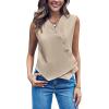 imageCicy Bell Womens Waistcoat Vest Sleeveless Blazers V Neck Button Up Asymmetrical Hem Work Office Suit VestsTaupe