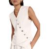 imageCicy Bell Womens Waistcoat Vest Sleeveless Blazers V Neck Button Up Asymmetrical Hem Work Office Suit VestsWhite
