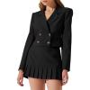 imageCicy Bell Womens 2 Piece Outfits Cropped Blazer Casual Double Breasted Suit Jackets and Mini Skirt SetsBlack