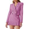imageCicy Bell Womens 2 Piece Outfits Cropped Blazer Casual Double Breasted Suit Jackets and Mini Skirt SetsPink