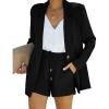 imageCicy Bell Womens 2 Piece Suit Sets Casual Long Sleeve Blazer Jackets and High Waisted Shorts OutfitsBlack