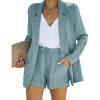 imageCicy Bell Womens 2 Piece Suit Sets Casual Long Sleeve Blazer Jackets and High Waisted Shorts OutfitsGreen