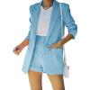 imageCicy Bell Womens Blazer Matching Shorts Sets 2 Piece Outfits Short SuitsBlue