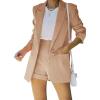 imageCicy Bell Womens Blazer Matching Shorts Sets 2 Piece Outfits Short SuitsTan