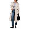 imageCicy Bell Womens Long Trench Coat Double Breasted Classic Lapel Fall Overcoat with BeltBeige