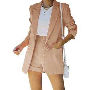 imageCicy Bell Womens Blazer Matching Shorts Sets 2 Piece Outfits Short SuitsTan