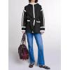 imageCicy Bell Womens Belted Wool Jacket Trendy Contrast Trim Peacoat Open Front 2024 Fall Trench CoatBlack