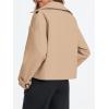 imageCicy Bell Womens Cropped Trench Coat Double Breasted Notched Lapel Pea Coats Wool Blend Jacket OuterwearCamel