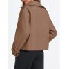 imageCicy Bell Womens Cropped Trench Coat Double Breasted Notched Lapel Pea Coats Wool Blend Jacket OuterwearCoffee