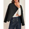 imageCicy Bell Womens Cropped Winter Pea Coats Business Casual Open Front Cardigan Jackets OuterwearBlack