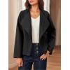 imageCicy Bell Womens Cropped Winter Pea Coats Business Casual Open Front Cardigan Jackets OuterwearBlack