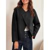 imageCicy Bell Womens Cropped Winter Pea Coats Business Casual Open Front Cardigan Jackets OuterwearBlack