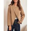 imageCicy Bell Womens Cropped Winter Pea Coats Business Casual Open Front Cardigan Jackets OuterwearKhaki
