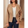 imageCicy Bell Womens Cropped Winter Pea Coats Business Casual Open Front Cardigan Jackets OuterwearKhaki