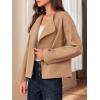 imageCicy Bell Womens Cropped Winter Pea Coats Business Casual Open Front Cardigan Jackets OuterwearKhaki
