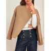 imageCicy Bell Womens Cropped Winter Pea Coats Business Casual Open Front Cardigan Jackets OuterwearKhaki