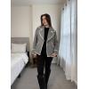 imageCicy Bell Womens Cropped Wool Jacket Embroidered Contrast Trims Blazer Fall Short Pea Coat with PocketsGrey