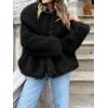 imageCicy Bell Womens Faux Fur Coat Winter Shaggy Casual Oversized Lapel Jackets Warm Fuzzy OuterwearBlack