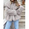 imageCicy Bell Womens Faux Fur Coat Winter Shaggy Casual Oversized Lapel Jackets Warm Fuzzy OuterwearGrey