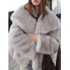 imageCicy Bell Womens Faux Fur Coat Winter Shaggy Casual Oversized Lapel Jackets Warm Fuzzy OuterwearGrey