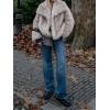 imageCicy Bell Womens Faux Fur Coat Winter Shaggy Casual Oversized Lapel Jackets Warm Fuzzy OuterwearGrey