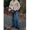 imageCicy Bell Womens Faux Fur Coat Winter Shaggy Casual Oversized Lapel Jackets Warm Fuzzy OuterwearKhaki