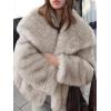 imageCicy Bell Womens Faux Fur Coat Winter Shaggy Casual Oversized Lapel Jackets Warm Fuzzy OuterwearKhaki
